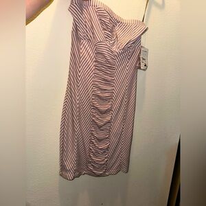 NWT Free People sailor striped strapless dress S mauve